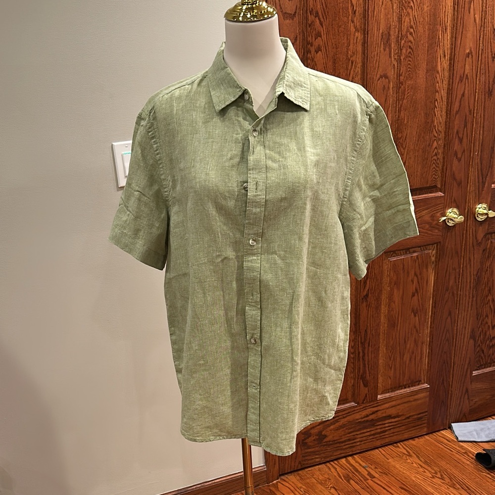 Banana Republic Olive Linen Blend Shirt